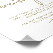 Whimsical Gold Calligraphy Unplugged Ceremony Sign Poster (Hoek)