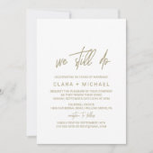 Whimsical Gold Calligraphy Vow Renewal Kaart (Voorkant)