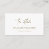 Whimsical Gold Calligraphy Wedding Online Details Informatiekaartje (Voorkant)