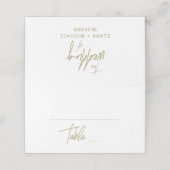 Whimsical Gold Calligraphy Wedding Plaatskaartje (Buitenkant ongevouwen)
