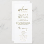 Whimsical Gold Calligraphy Wedding Programmakaart (Voorkant / Achterkant)