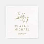 Whimsical Gold Calligraphy Wedding Servet (Voorkant)
