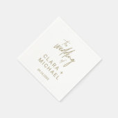 Whimsical Gold Calligraphy Wedding Servet (Hoek)