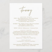 Whimsical Gold Calligraphy Wedding Welcome Letter Programmakaart (Achterkant)