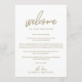 Whimsical Gold Calligraphy Wedding Welcome Letter Programmakaart (Voorkant)