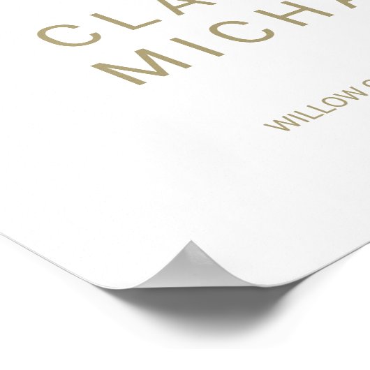 Whimsical Gold Calligraphy Welcome Wedding Poster (Hoek)