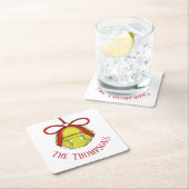 Whimsical Gold Cute Holiday, aangepast Kartonnen Onderzetters (Insitu)