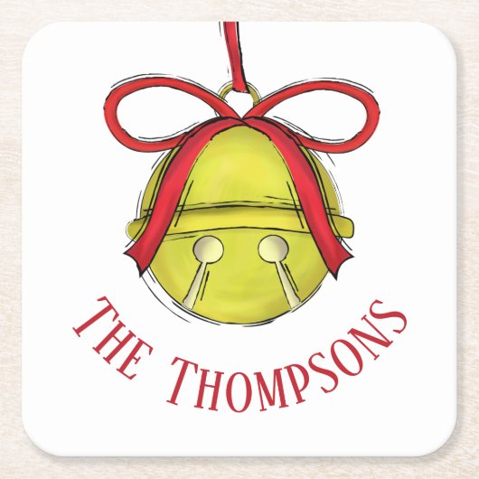 Whimsical Gold Cute Holiday, aangepast Kartonnen Onderzetters (Voorkant)