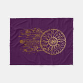 Whimsical Gold Dream Catcher Paars Girly Fleece Deken (Voorkant (Horizontaal))