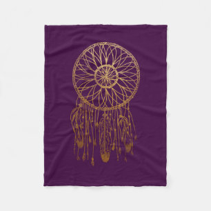 Whimsical Gold Dream Catcher Paars Girly Fleece Deken