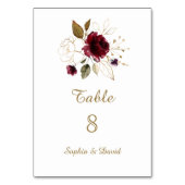 Whimsical Gold Floral Table Number Kaart (Achterkant)