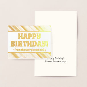 Whimsical Gold Foil "HAPPY BIRTHDAY!" Kaart
