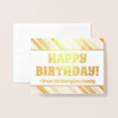 Whimsical Gold Foil "HAPPY BIRTHDAY!" Kaart (Voorkant met envelop)