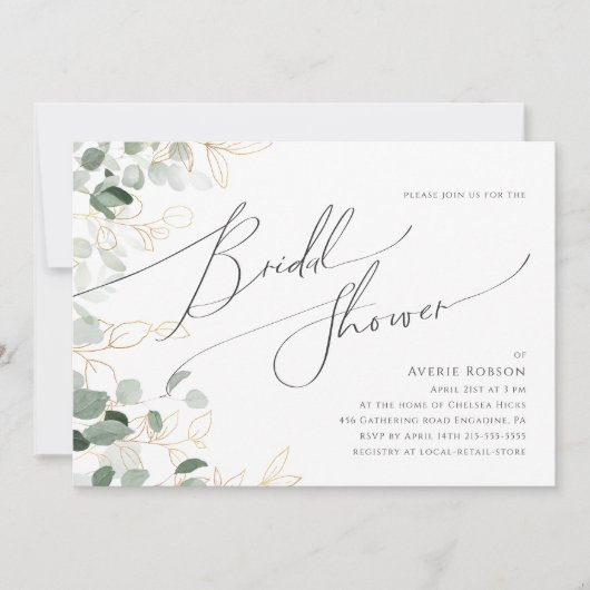 Whimsical Gold | Horizontaal Vrijgezellenfeest Kaart (Voorkant)