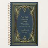 Whimsical  Gold & Light Blue Book Hoesje Planner