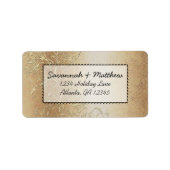 Whimsical Gold Love Bird Swirls Weddenschappen Etiket (Voorkant)