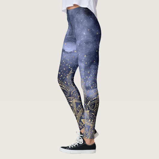 whimsical gold mandala confetti design leggings (Links)