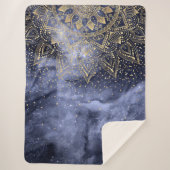 whimsical gold mandala confetti design sherpa deken (Voorkant)