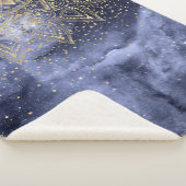 whimsical gold mandala confetti design sherpa deken (3/4)