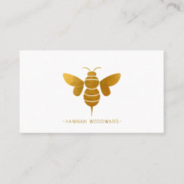 Whimsical Gold Metallic Bee Gepersonaliseerd Visitekaartje