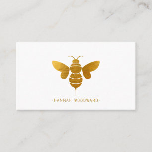 Whimsical Gold Metallic Bee Gepersonaliseerd Visitekaartje