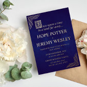 Whimsical Gold Paars Storybook Fairy Tale Castl Folie Uitnodiging