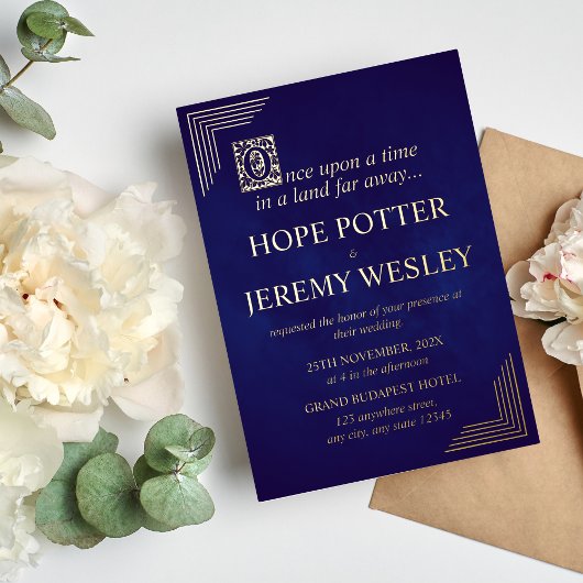 Whimsical Gold Paars Storybook Fairy Tale Castl Folie Uitnodiging