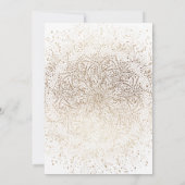 Whimsical Gold Sparkle Fantasy Monogram Weddenscha Kaart (Achterkant)