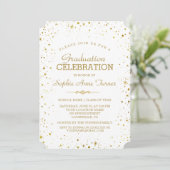Whimsical Gold Sparkle Starry Sky Graduation Party Kaart (Staand voorkant)