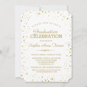 Whimsical Gold Sparkle Starry Sky Graduation Party Kaart (Voorkant)