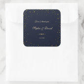 Whimsical Gold Sterrennacht Wedding Vierkante Sticker (Tas)