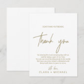 Whimsical Gold Wedding Reception Hartelijk dank Briefkaart (Voorkant / Achterkant)