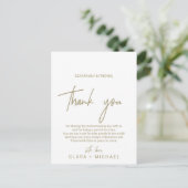 Whimsical Gold Wedding Reception Hartelijk dank Briefkaart (Staand voorkant)