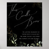 Whimsical Gold | Zwart Deze kaars branden Poster (Voorkant)