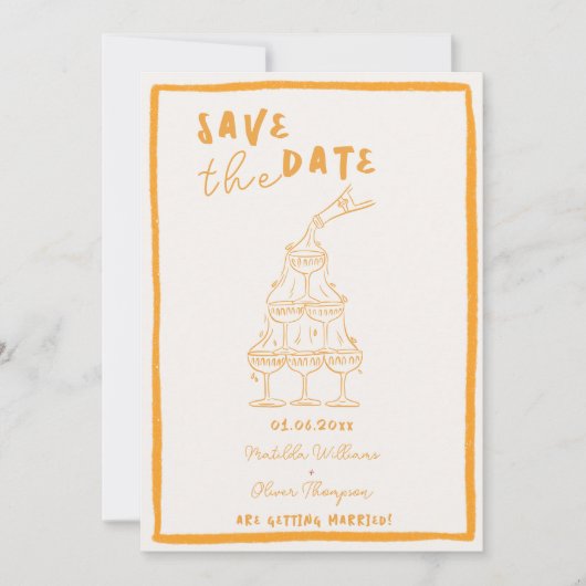 Whimsical Golden Hour Save the Date Uitnodiging (Voorkant)