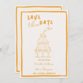 Whimsical Golden Hour Save the Date Uitnodiging (Voorkant / Achterkant)