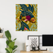 Whimsical Goldfish Poster – Natuur-geïnspireerde k (Thuiskantoor)