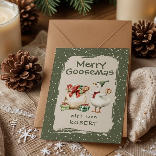 Whimsical Goose Classroom Christmas Feestdagenkaart