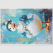 Whimsical Goose in Blue Bonnet Decoupage Tissuepapier (Voorkant)