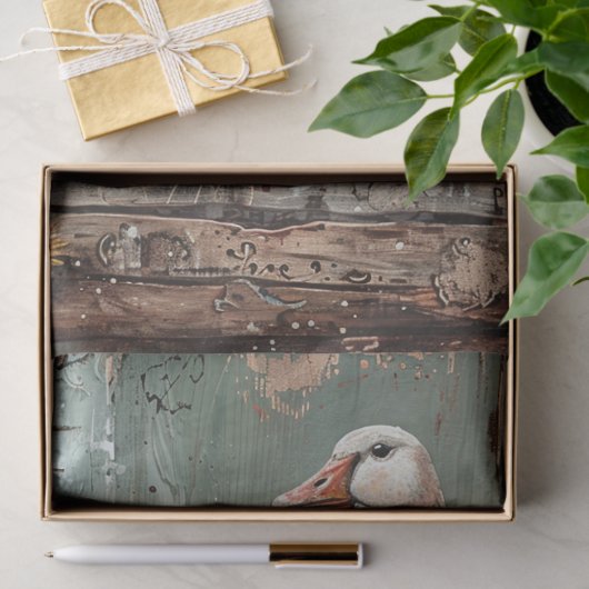 Whimsical Goose op een Nest Decoupage Tissuepapier (Geschenk)