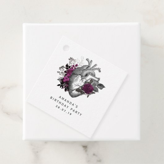 Whimsical Gothic  Bloemenhart Bedankjes Labels (In situ)