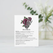 Whimsical Gothic bruiloft Gast Details Informatiekaartje (Staand voorkant)