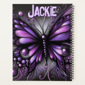 Whimsical Gothic Butterfly Paarse gepersonaliseerd Planner (Achterkant)