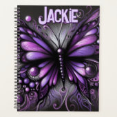 Whimsical Gothic Butterfly Paarse gepersonaliseerd Planner (Voorkant)
