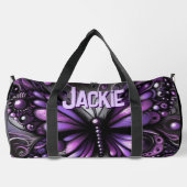 Whimsical Gothic Butterfly Paarse gepersonaliseerd Plunjezak (Achterkant)