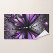 Whimsical Gothic Butterfly Paarse Zwart Kleurrijk Bad Handdoek (Handdoek)