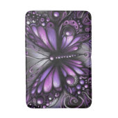 Whimsical Gothic Butterfly Paarse Zwart Kleurrijk Badmat (Voorkant Verticaal)