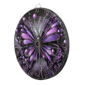Whimsical Gothic Butterfly Paarse Zwart Kleurrijk Dartbord (Voorkant Rechts)