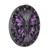 Whimsical Gothic Butterfly Paarse Zwart Kleurrijk Dartbord (Voorkant Links)