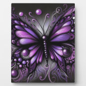 Whimsical Gothic Butterfly Paarse Zwart Kleurrijk Fotoplaat (Voorkant)
